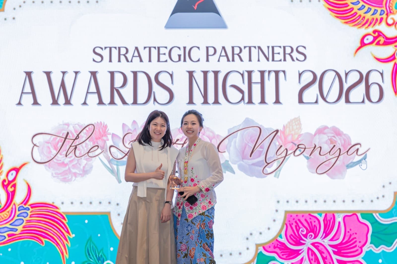 Irene receiving award at Strategic Partners Awards Night 2026